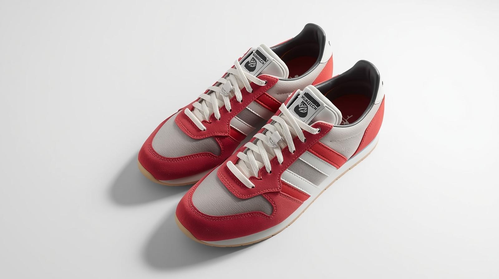 Zapatillas naranjas y blancas con cordones blancos